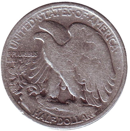 Монета 50 центов. 1943 год (S), США. Шагающая свобода.