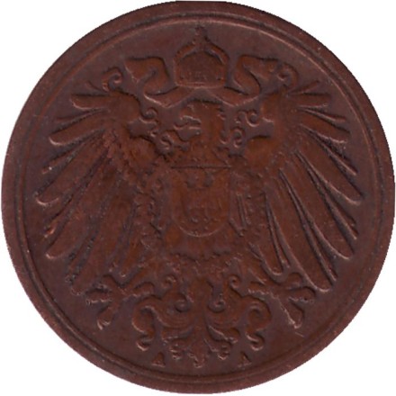 Монета 1 пфенниг. 1903 год (А), Германская империя.