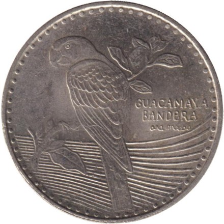 Монета 200 песо. 2021 год, Колумбия. Красный ара.