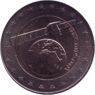 Монета 100 динаров. 2019 год, Алжир. Спутник связи Alcomsat-1. Монета 100 динаров. 2019 год, Алжир. Спутник связи Alcomsat-1.