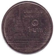 Монета 1 бат. 2010 год, Таиланд. Храм Изумрудного Будды. Монета 1 бат. 2010 год, Таиланд. Храм Изумрудного Будды.
