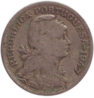 Монета 50 сентаво. 1947 год, Португалия.