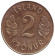 Монета 2 кроны. 1962 год, Исландия.