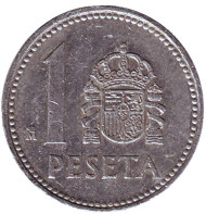 Монета 1 песета. 1983 год, Испания. Монета 1 песета. 1983 год, Испания.