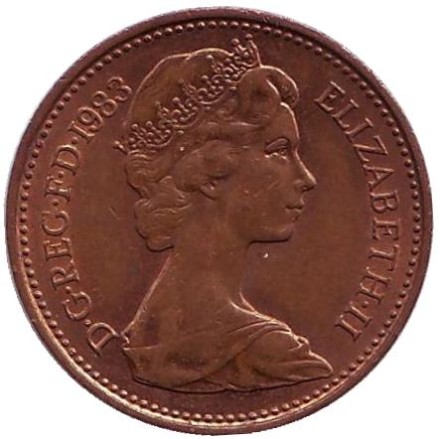 Монета 1 пенни. 1983 год, Великобритания. Монета 1 пенни. 1983 год, Великобритания.