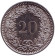 Монета 20 раппенов. 2013 год, Швейцария. Монета 20 раппенов. 2013 год, Швейцария.