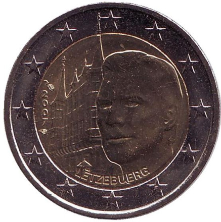 Монета 2 евро, 2007 год, Люксембург. Дворец Великих герцогов.