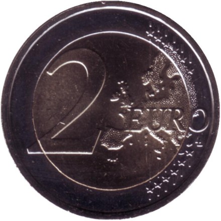 Монета 2 евро. 2021 год, Эстония. Волк. Монета 2 евро. 2021 год, Эстония. Волк.