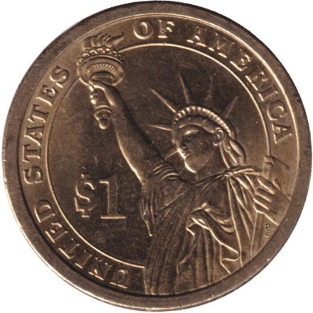 17-й президент США. Эндрю Джонсон. Монетный двор P. 1 доллар, 2011 год, США. 17-й президент США. Эндрю Джонсон. Монетный двор P. 1 доллар, 2011 год, США.