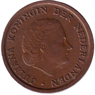 Монета 1 цент. 1959 год, Нидерланды.