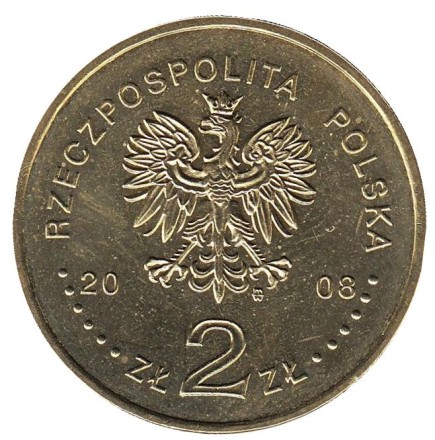 Монета 2 злотых, 2008 год, Польша. 40-летие мартовских событий 1968 года. Монета 2 злотых, 2008 год, Польша. 40-летие мартовских событий 1968 года.