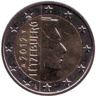 Монета 2 евро. 2012 год, Люксембург. Монета 2 евро. 2012 год, Люксембург.