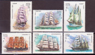 Марки почтовые. Серия из 6 штук. 1981 год, СССР. Учебный парусный флот. 