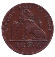 Монета 1 сантим. 1862 год, Бельгия. (Des Belges) Монета 1 сантим. 1862 год, Бельгия. (Des Belges)