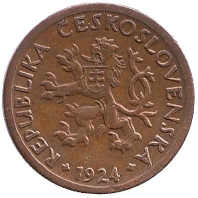 Монета 10 геллеров. 1924 год, Чехословакия. Монета 10 геллеров. 1924 год, Чехословакия.