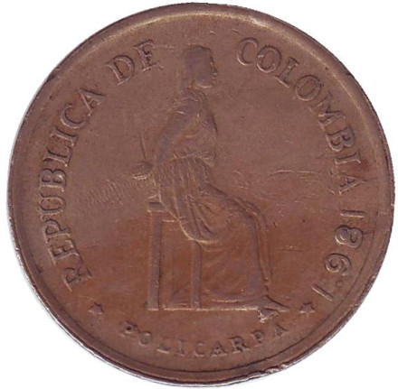 Монета 5 песо. 1981 год, Колумбия. Поликарпа Салавариета Риос.