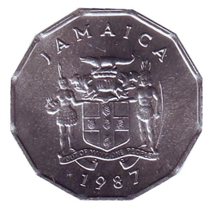 Монета 1 цент, 1987 год, Ямайка. Аки. (Блигия вкусная).