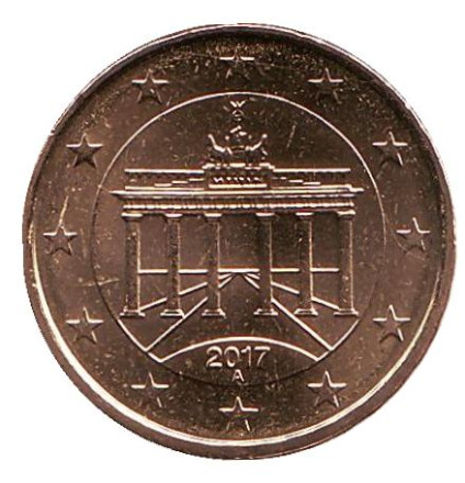 Монета 10 центов. 2017 год (A), Германия.