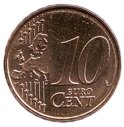 Монета 10 центов. 2017 год (A), Германия. Монета 10 центов. 2017 год (A), Германия.