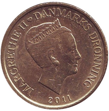 Монета 20 крон. 2011 год, Дания.