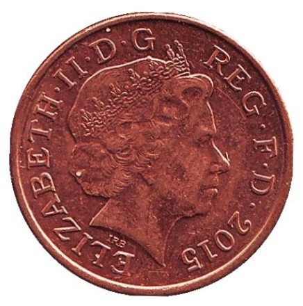 Монета 1 пенни. 2015 год, Великобритания. Старый тип.