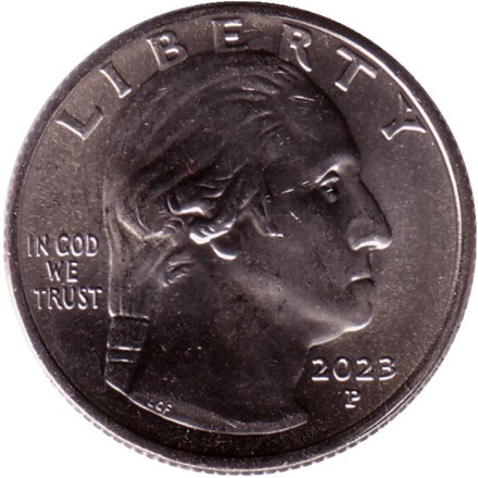 Монета 25 центов. 2023 год (P), США. Элеонора Рузвельт. Серия "Американские женщины". Монета 25 центов. 2023 год (P), США. Элеонора Рузвельт. Серия "Американские женщины".