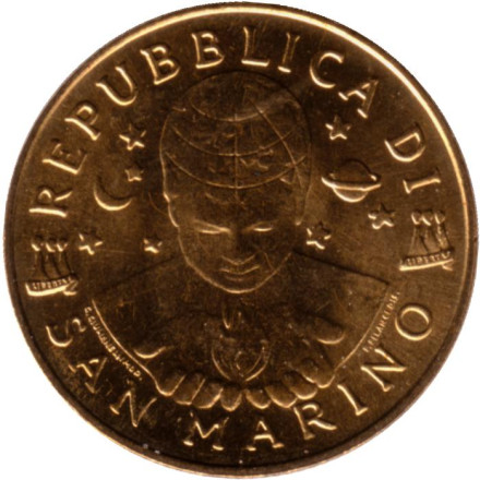 Монета 200 лир. 1999 год, Сан-Марино. Древнее небо. Монета 200 лир. 1999 год, Сан-Марино. Древнее небо.