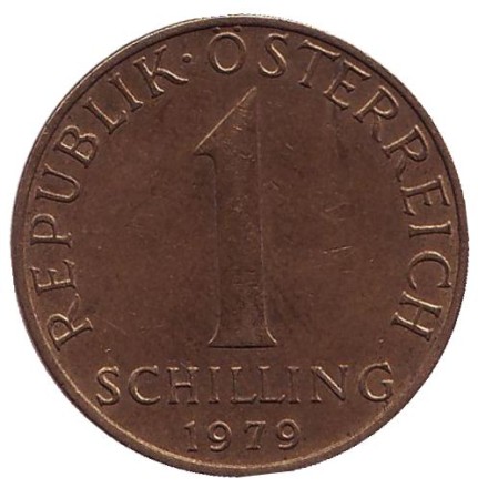 Монета 1 шиллинг. 1979 год, Австрия. Эдельвейс.
