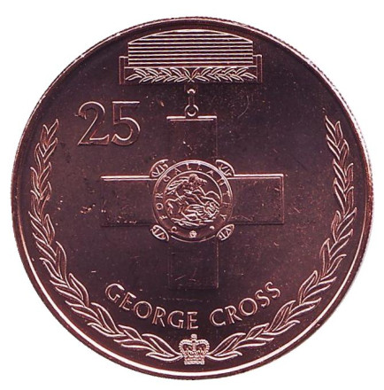 Монета 25 центов. 2017 год, Австралия. Крест Георга. Легенды АНЗАК. Медали почета.