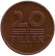 Монета 20 филлеров. 1947 год, Венгрия.
