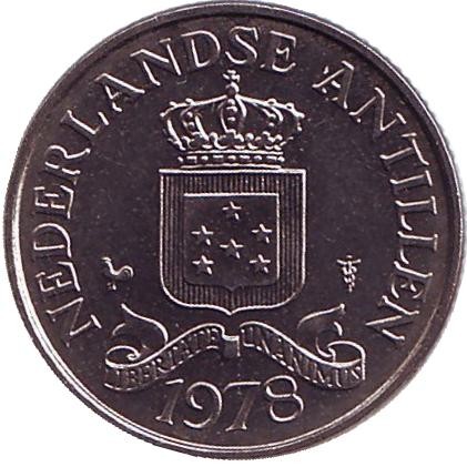 Монета 25 центов, 1978 год, Нидерландские Антильские острова.