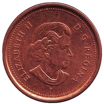 Монета 1 цент, 2004 год, Канада. (Магнитная) Монета 1 цент, 2004 год, Канада. (Магнитная)