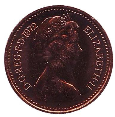 Монета 1/2 пенни. 1972 год, Великобритания. Proof.