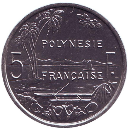 Монета 5 франков. 2000 год, Французская Полинезия. UNC.