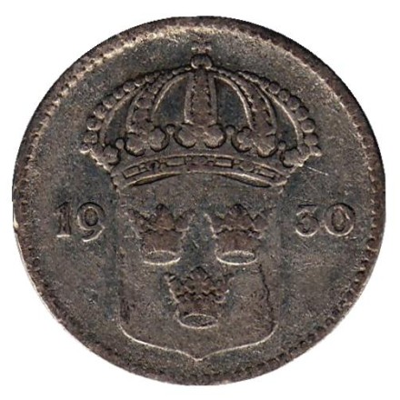 Монета 10 эре. 1930 год. Швеция. Монета 10 эре. 1930 год. Швеция.