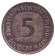 Монета 5 марок. 1989 год (F), ФРГ.