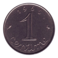 Монета 1 сантим. 1965 год, Франция. Монета 1 сантим. 1965 год, Франция.