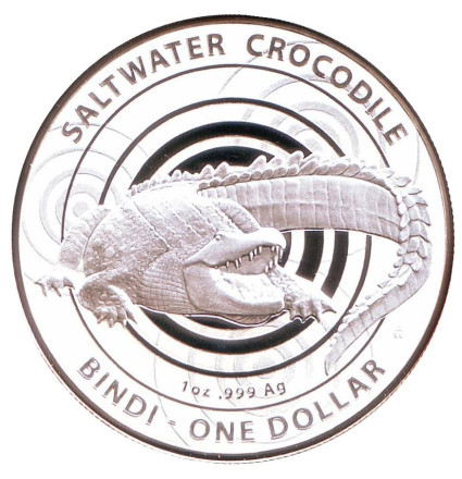 Монета 1 доллар. 2013 год, Австралия. Морской крокодил. (Крокодил Бинди).