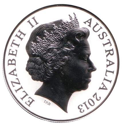 Монета 1 доллар. 2013 год, Австралия. Морской крокодил. (Крокодил Бинди).