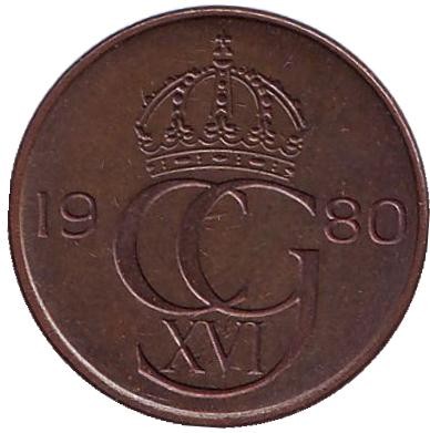 Монета 5 эре. 1980 год, Швеция.