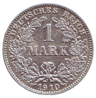 Монета 1 марка. 1910 год (E), Германская империя. Монета 1 марка. 1910 год (E), Германская империя.