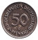 Монета 50 пфеннигов. 1984 год (G), ФРГ. Женщина, сажающая дуб. Монета 50 пфеннигов. 1984 год (G), ФРГ. Женщина, сажающая дуб.