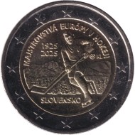Монета 2 евро. 2025 год, Словакия. 100 лет первому международному спортивному соревнованию в Словакии. Монета 2 евро. 2025 год, Словакия. 100 лет первому международному спортивному соревнованию в Словакии.