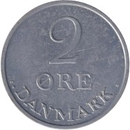 Монета 2 эре. 1972 год, Дания.