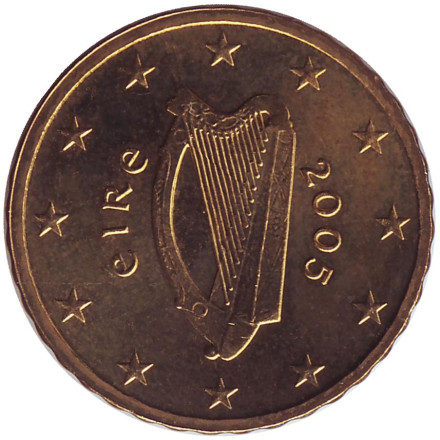 Монета 10 евроцентов. 2005 год, Ирландия.