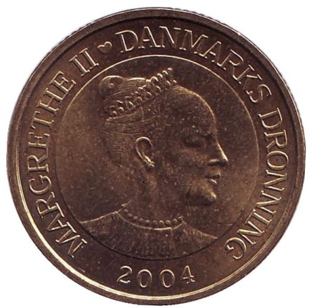 Монета 20 крон. 2004 год, Дания. Свадьба Принца Фредерика и Мисс Мэри Дональдсон. Монета 20 крон. 2004 год, Дания. Свадьба Принца Фредерика и Мисс Мэри Дональдсон.