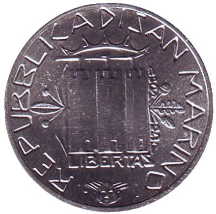 Монета 5 лир. 1985 год, Сан-Марино. Борьба с наркотиками. Монета 5 лир. 1985 год, Сан-Марино. Борьба с наркотиками.