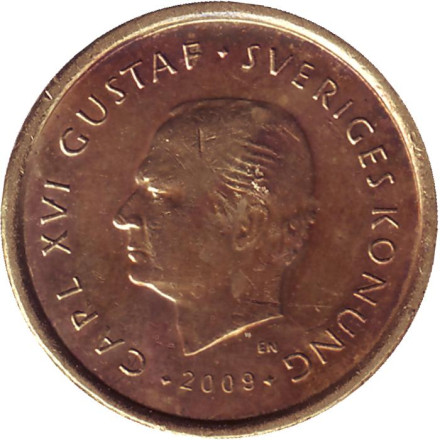 Монета 10 крон. 2009 год, Швеция. Монета 10 крон. 2009 год, Швеция.