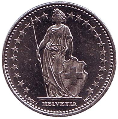 Монета 1/2 франка. 2013 год, Швейцария. Монета 1/2 франка. 2013 год, Швейцария.