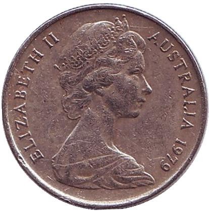 Монета 5 центов. 1979 год, Австралия. Ехидна. Монета 5 центов. 1979 год, Австралия. Ехидна.